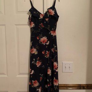 blue dress with flowers